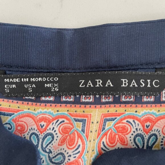 Zara Basic Collection Drop Shoulder Oversized Tunic Top Blue Wht Org Sz S NWT - Picture 8 of 12